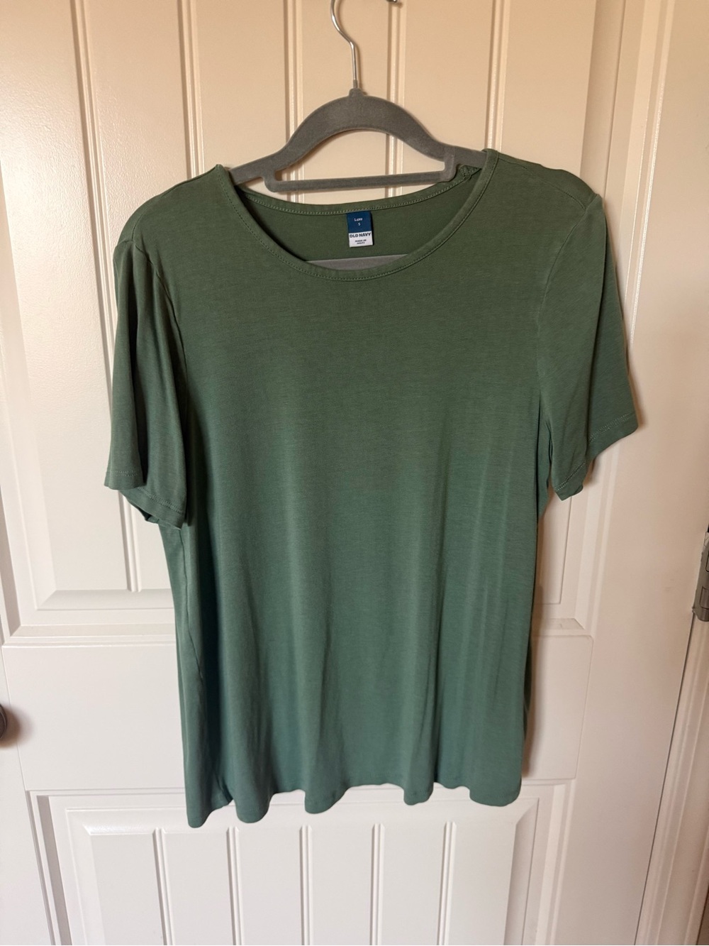 Women’s Olive Green Luxe Crewneck Short Sleeve Shirt